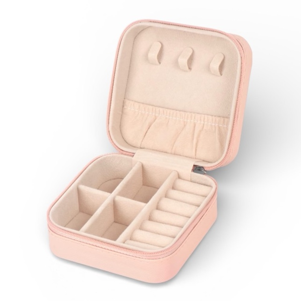 Mini Portable Pink Travel Jewelry Case - Picture 2 of 10